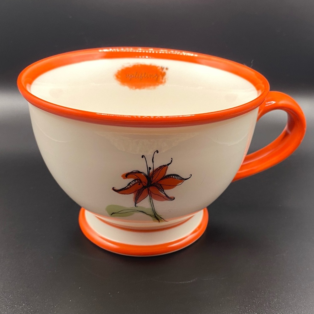 Starbucks 2006 Tiger Lilly (Uplifting) Footed Coffee Tea Cup Mug 10oz Pre-owned